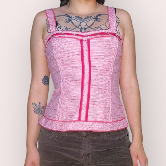 WHBM Pink Twee Corset Top 💗 - Picture 5 of 8